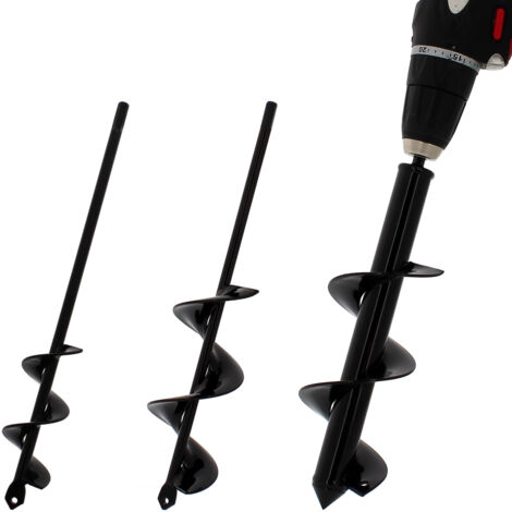 GT MARKET Set di 3 punte di trivella Ø 4, 6 e 8 cm per trapano e avvitatore - Lunghezza 30 cm