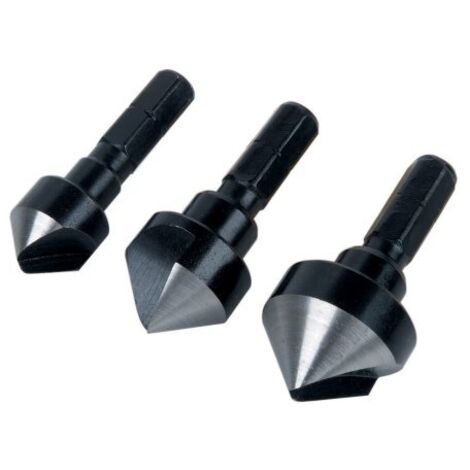 Set di 3 punte svasate a 6 lati WOLFCRAFT HSS, diametro 8-12-16 mm WOLFCRAFT
