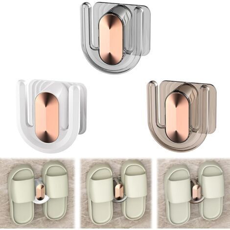 Set di 3 ripiani porta scarpe da parete, autoadesivi, senza bisogno di forare, ideali per porte, armadi, bagni e cucine.