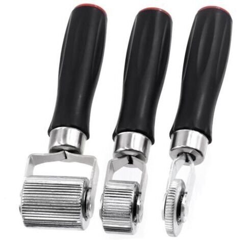Set di 3 rulli insonorizzanti per auto, 6 mm, 20 mm, 40 mm, rullo per applicazione ruote, rullo per cuciture, kit di isolamento acustico in metallo con