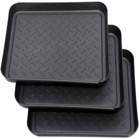 Set di 3 scarpiera, vassoio antigoccia per scarpe in plastica, tappetino antigoccia piccolo per scarpe, vassoio per scarpe, vassoio per scarpe, vassoio antigoccia 35x27x3 cm
