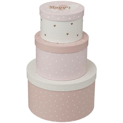 Set di 3 scatole rotonde thalie d15 18 25cm multicolore - Atmosphera créateur d'intérieur