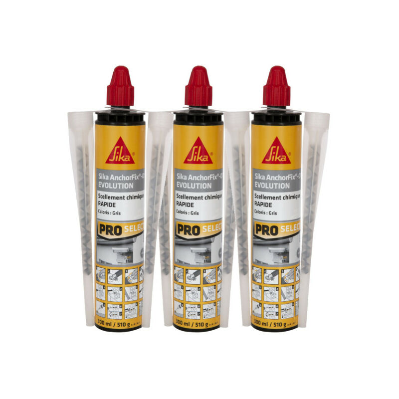 Image of Sika - Set di 3 Anchorfix-1 Evolution sigillanti chimici rapidi - Grigio - 300ml - Gris