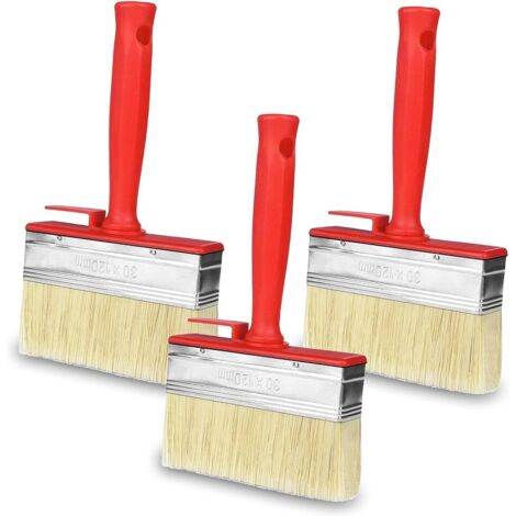 Set di 3 spazzole da muro - Pennello da muro - Pennello da pittura - Pennello da pittura - Pennello per superfici - per vernici a solvente, mordenti, olio per legno