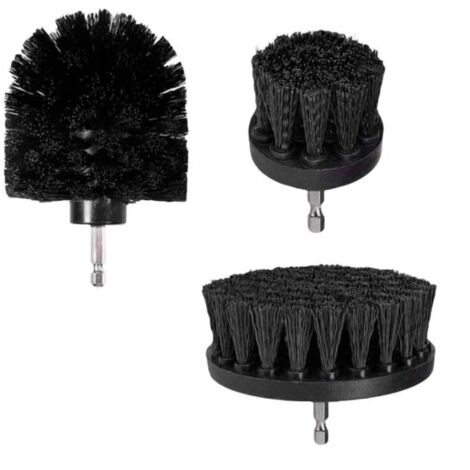 Set di 3 Spazzole per Trapano Elettrico Per pulizia Cucina Piastrelle Cerchioni