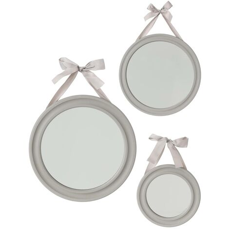 Set di 3 specchi rotondi Ribbon D20 27 33,5 cm - Taupe - Atmosphera créateur d'intérieur