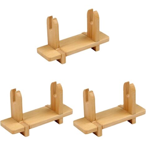 Set di 3 supporti per ventagli in legno - Espositore per ventagli pieghevoli vintage - Decorazione da tavolo e d'interni