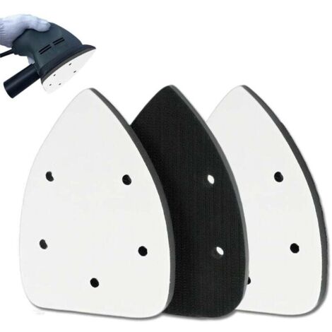 Set di 3 tamponi abrasivi in schiuma autoadesivi con 5 fori, per la finitura di legno, metallo e mobili