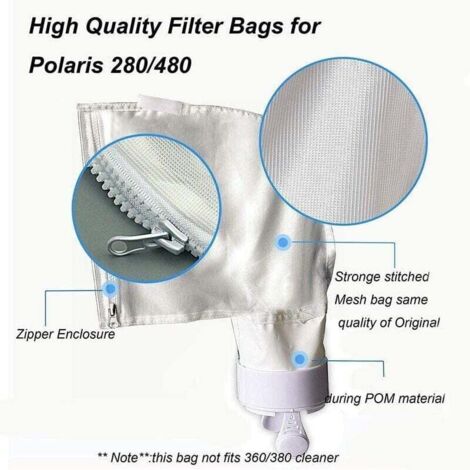 Set di 3 tasche di ricambio con cerniera, compatibili con Polaris 280 e 480. Tasche multifunzionali in rete di nylon per Polaris K13 e K16.