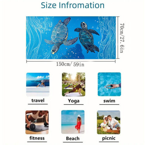 Set di 3 teli mare anti-sabbia, grandi teli 70 x 150 cm, leggeri, compatti, assorbenti, ad asciugatura rapida, per bagno, campeggio, nuoto, viaggio