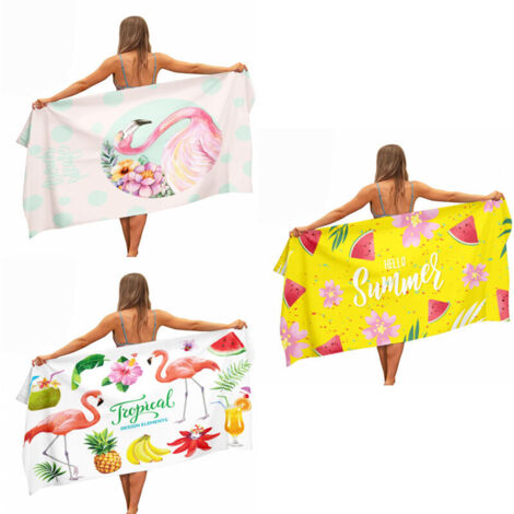 Set di 3 teli mare anti-sabbia, grandi teli 70 x 150 cm, leggeri, compatti, assorbenti, ad asciugatura rapida, per bagno, campeggio, nuoto, viaggio