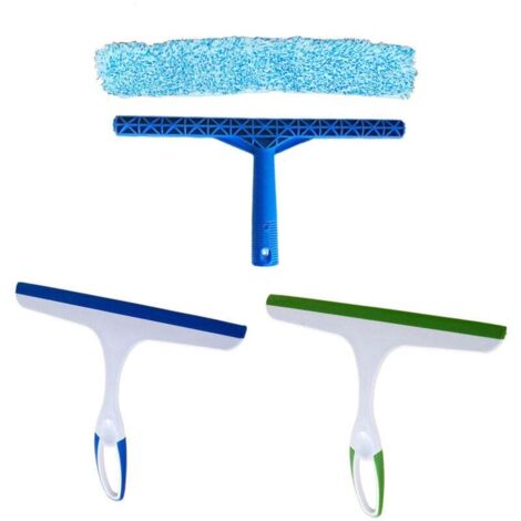Set di 3 tergivetro e un detergente per vetri in microfibra, detergente per vetri, tergivetro per doccia, tergivetro per lavatrice, tergivetro per specchi, pavimenti, vetri, bagno