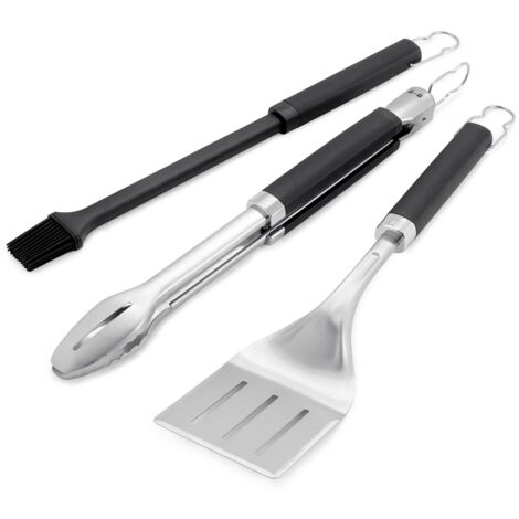 Set di 3 utensili weber precision pinza paletta e forchettone impugnatura in gomma