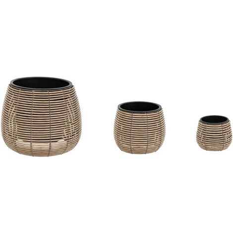Set di 3 vasi cam d20 29 45cm beige - Atmosphera créateur d'intérieur