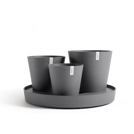 Vaso Alto Amsterdam 90 Grigio Scuro - Ø 50 x H. 90 cm - 124 L ECOPOTS