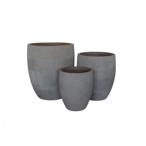 Set di 3 vasi  Papavero in Fibra sintetica Taupe