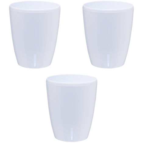 Set di 3 vasi per orchidee con riserva d'acqua - Orchidea bianca 2 litri