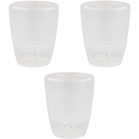 Set di 3 vasi per orchidee con riserva d'acqua - Orchidea trasparente 2 litri