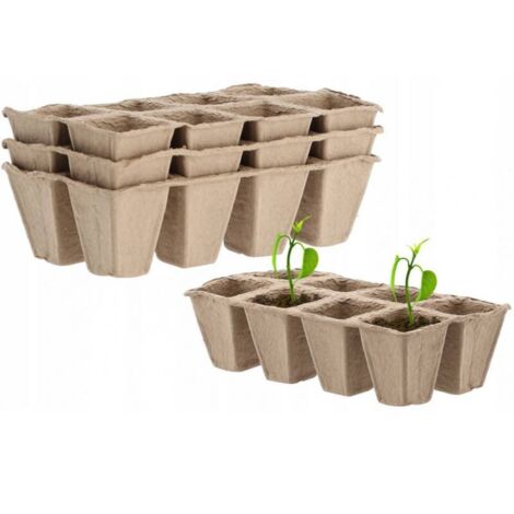 Set di 3 vassoi di vasi di torba 24,5x12,5x6 cm GardenLine