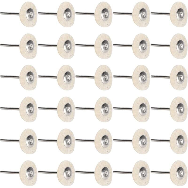 Set di 30 mini pennelli piatti a spirale per sverniciare, intagliare il legno e lucidare, diametro interno 3 mm, diametro esterno 25 mm (aspetto