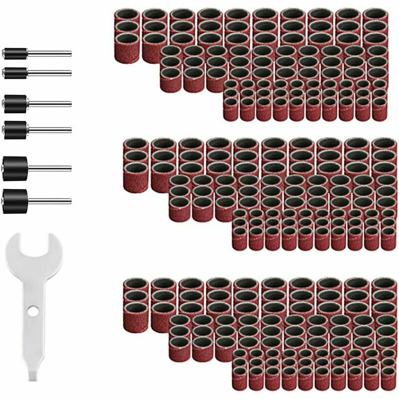 FVO - Set di 307 manicotti abrasivi con rullo