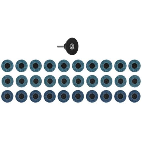 Set di 31 dischi abrasivi, carta vetrata, accessori industriali, ossido di alluminio, blu, 2 pollici, 50 mm
