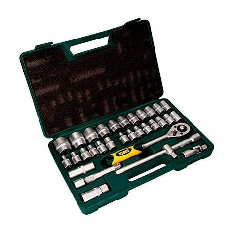 Set di 32 pezzi di punte per chiavi da 1/2" cr.v. ek602 e accessori