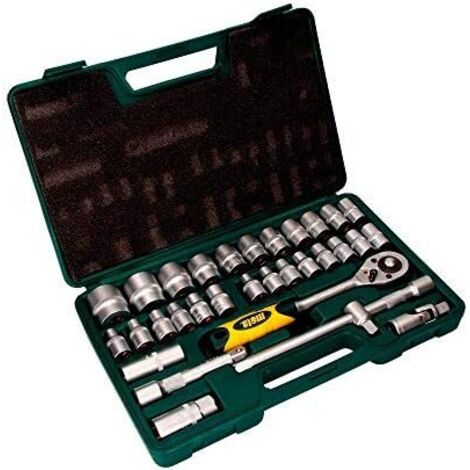 Set di 32 pezzi di punte per chiavi da 1/2" cr.v. ek602 e accessori