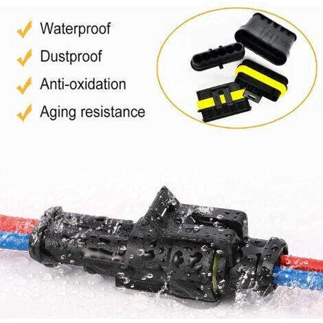 Set di 352 connettori impermeabili per autoveicoli, cavi di collegamento elettrico maschio e femmina a 1/2/3/4 poli per moto, barche, auto e camion, con 1 scatola per riporli.