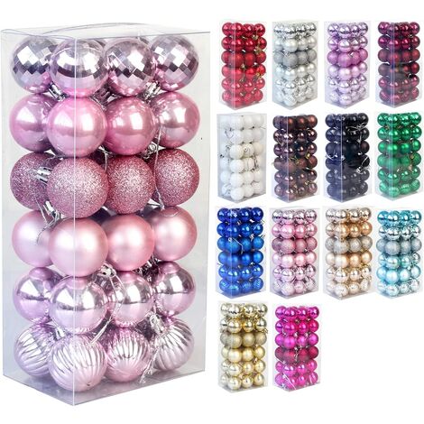 Set di 36 pezzi di palle di Natale infrangibili per decorazioni per alberi di Natale, palline di Natale, decorazioni per feste di matrimonio, nere