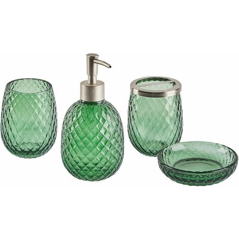 Excelsa Dispenser sapone bagno Verde d.6,5 h.22 cm cod.46909 - Oggetti Bagno  Porta Sapone spazzolino Excelsa - Af Interni Shop