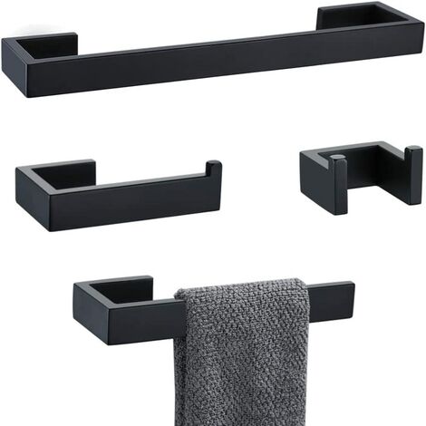 Set Di Accessori Da Bagno 6 Pezzi Nero Opaco Porta Accappatoio Appendiabiti  Porta Resistente Asciugamano Armadio Guardaroba Spugne Gancio Bagno B Da  35,48 €