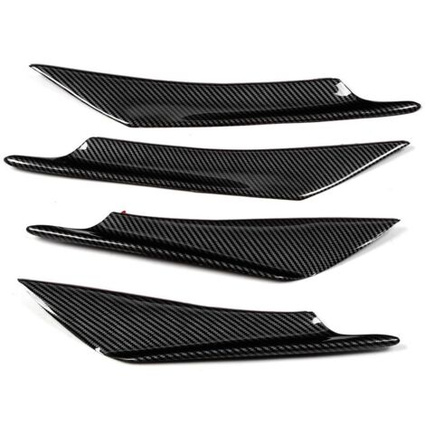 Set di 4 alette deflettori splitter universali in fibra di carbonio per paraurti anteriore auto.