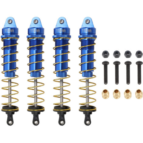 Set di 4 ammortizzatori in lega di alluminio da 115 mm per autocarri cingolati RC 1/10 (blu).