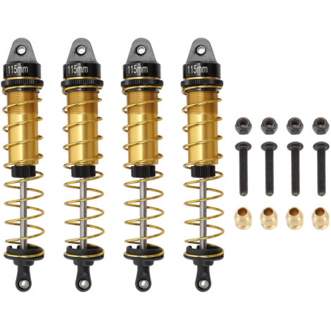 Set di 4 ammortizzatori in lega di alluminio da 115 mm per autocarri cingolati RC 1/10 (colore oro).