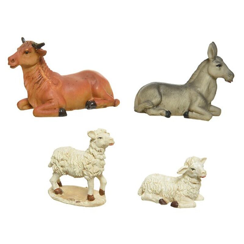 Set di 4 animali per presepe, altezza 3,7 cm