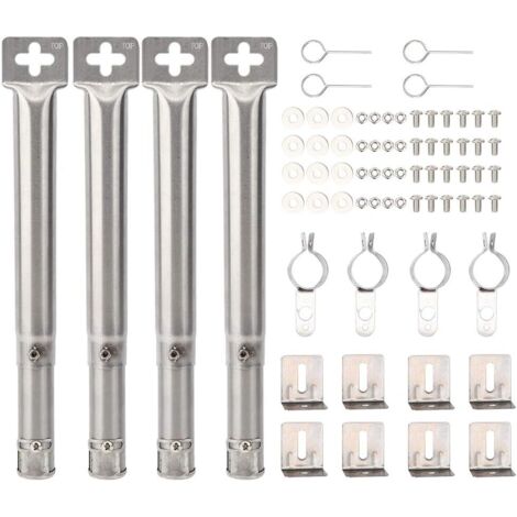Set di 4 bruciatori regolabili, da 30,5 a 44,5 cm, bruciatori tubolari universali di ricambio regolabili per griglie da campeggio e barbecue.