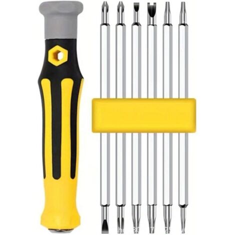 Set di 4 cacciaviti 12 in 1, cacciaviti triangolari multifunzione, cacciaviti a Y e a U, cacciavite Phillips piccolo per il montaggio di elettrodomestici e mobili