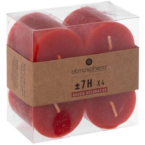 Set di 4 candele rustiche rosse 60g - Atmosphera créateur d'intérieur
