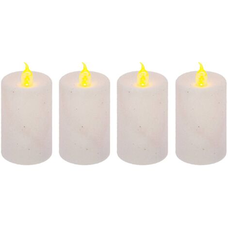 Set di 4 candele votive a LED bianche e glitterate - Feeric lights & christmas