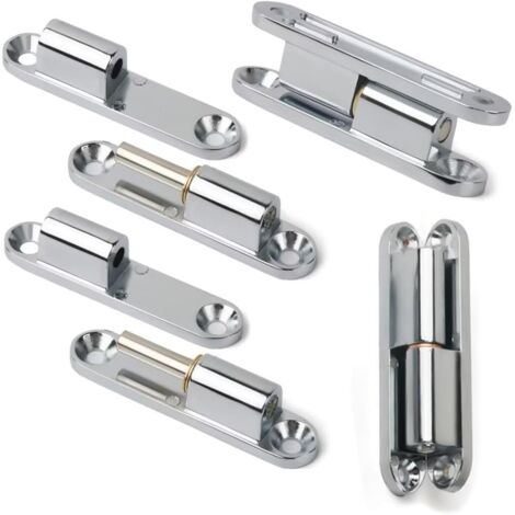 Set di 4 cerniere per porte, cerniera da avvitare, cerniera silenziosa rimovibile in lega di zinco, girevole a 180 gradi, applicabile a tutti i tipi di installazione di porte (80 mm)