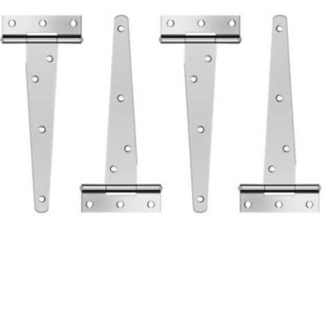 Set di 4 cerniere rimovibili per porte da fienile, cerniere a T resistenti, cerniere per porte in legno, cerniere a T in ferro e metallo antiruggine per porte da fienile
