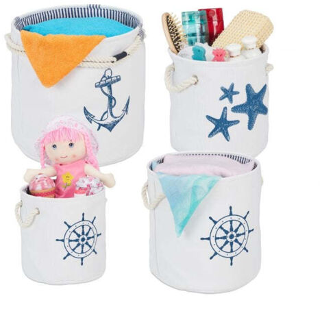 Set di 4 cestini portaoggetti in stile marino 8