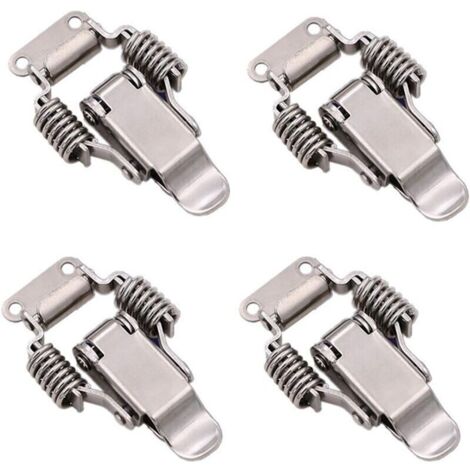 Set di 4 chiusure a morsetto in acciaio inox, strumento di sgancio rapido per scatole, cassetti e armadietti.