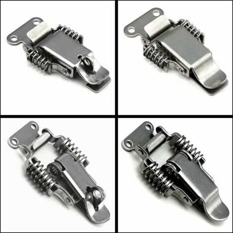 Set di 4 chiusure per porte in acciaio inox con foro per serratura