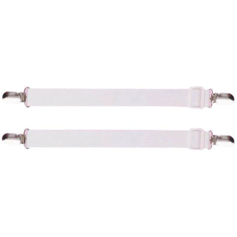Set di 4 cinghie elastiche per lenzuola, regolabili da 50 a 200 cm, ideali per lenzuola, materassi, assi da stiro o divani, colore bianco.