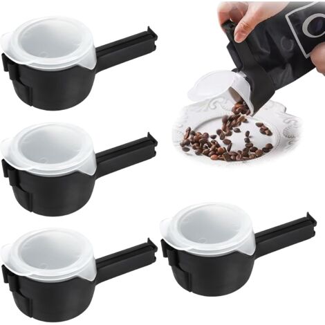 Set di 4 clip per sigillare sacchetti alimentari con beccuccio versatore, clip riutilizzabili per sigillare sacchetti alimentari, per cucina, casa e ufficio.