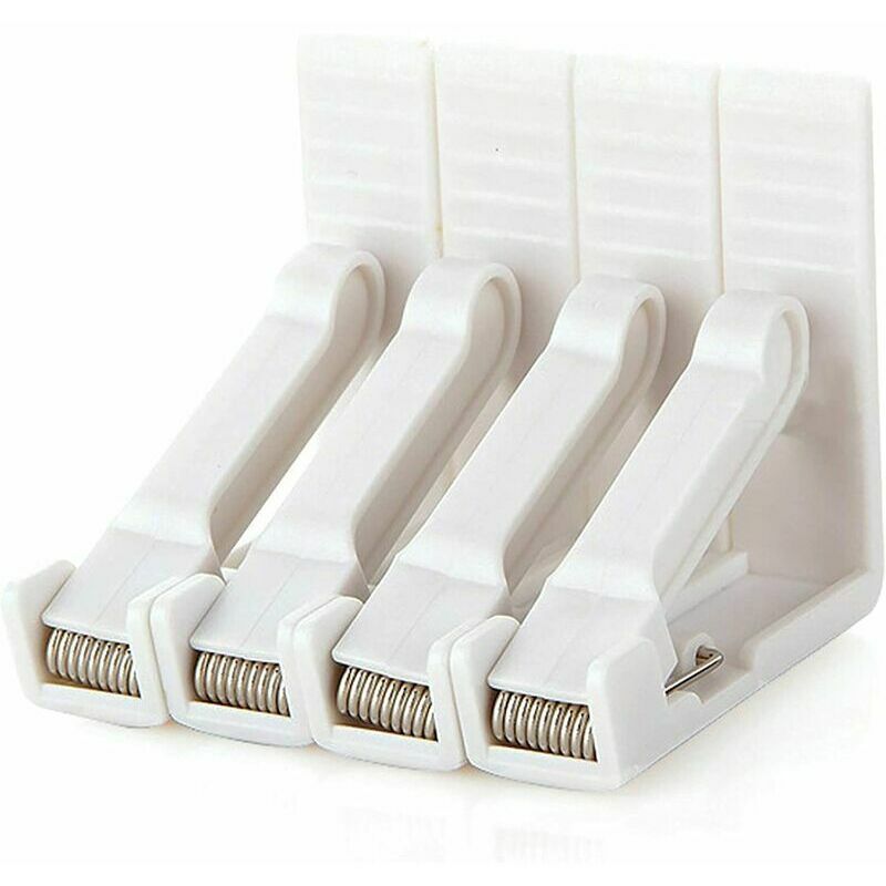 Set di 4 clip per tovaglia in plastica bianca con