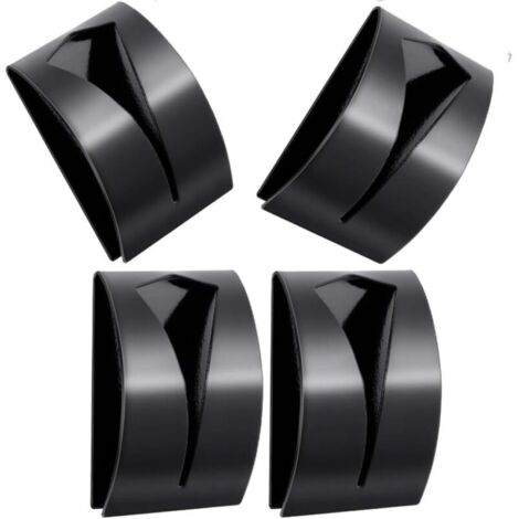 Set di 4 clip portasciugamani autoadesive in acciaio inox - Per bagno e cucina - Non è necessaria la foratura (nero)