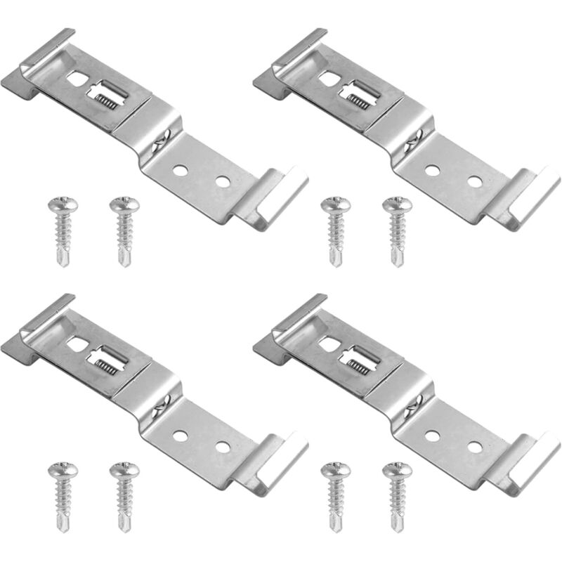 Set di 4 clip universali per targhe auto, camion e rimorchi. 125 x 25 mm.